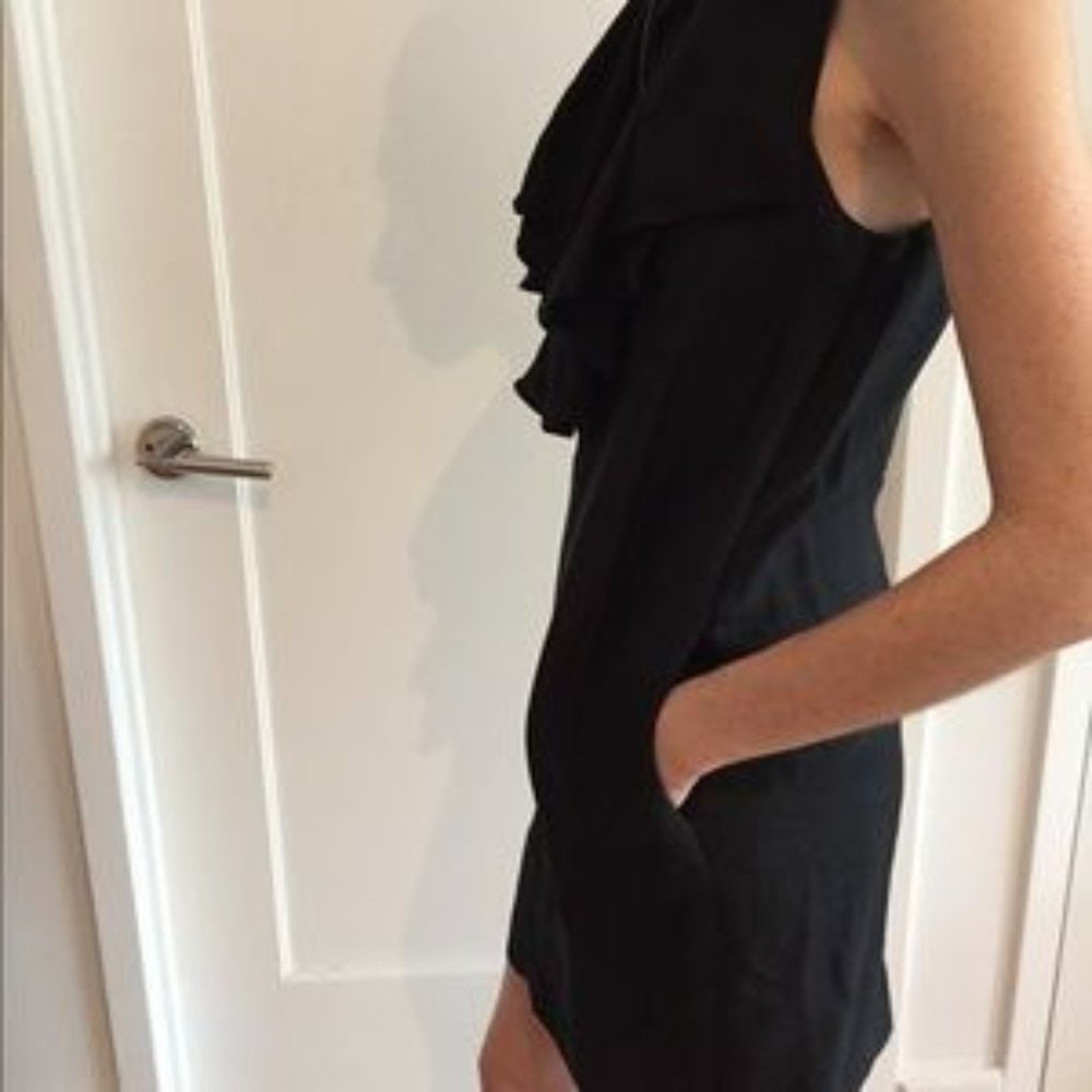 Club Monaco little black dress with raffles